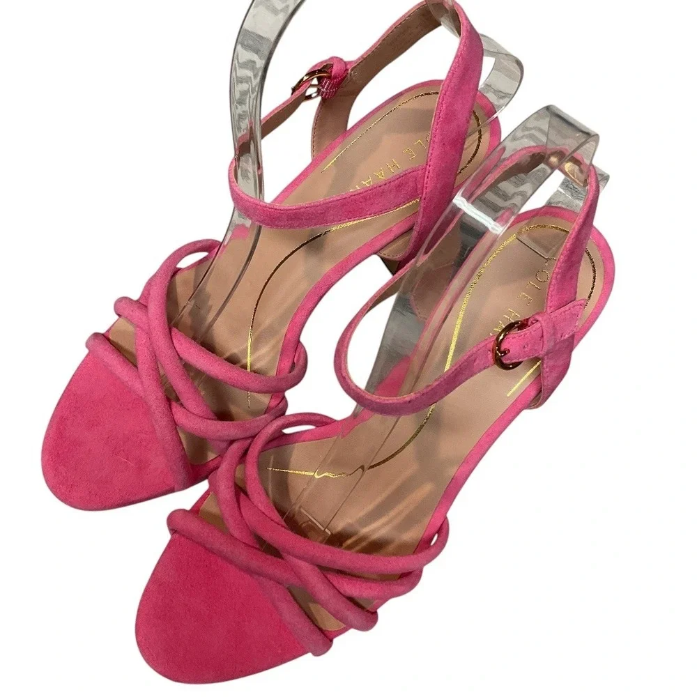 Cole Haan Grove Platform 95mm Leather‎ Suede Open Toe Block Heeled Sandal Size 8